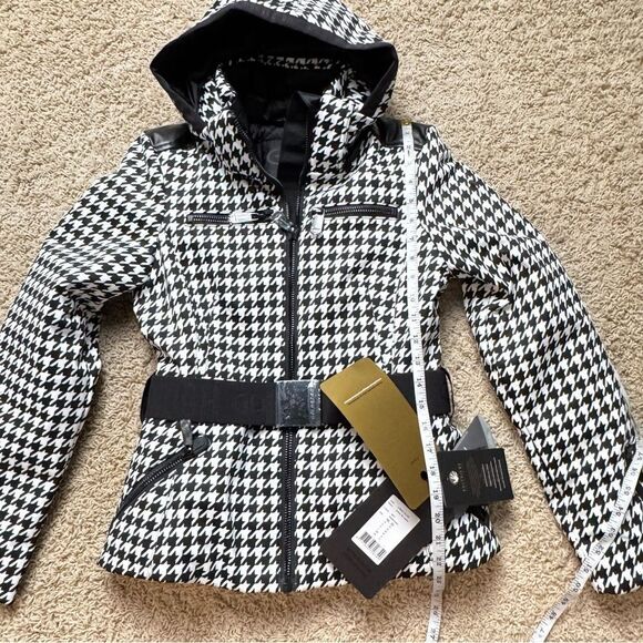 Goldbergh Galaxy Printed Ski Jacket HIDA Belted Jacket NWT US 6 Houndstooth - Picture 11 of 13
